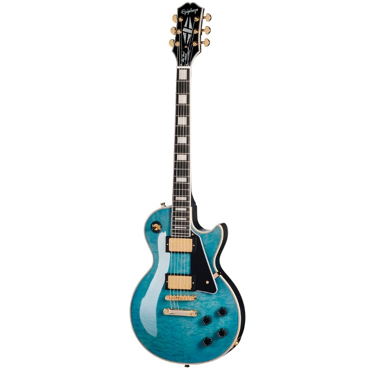 Epiphone Les Paul Custom Quilt Elektro Gitar (Ocean Blue) | doremusic