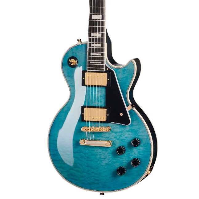 Epiphone Les Paul Custom Quilt Elektro Gitar (Ocean Blue) | doremusic