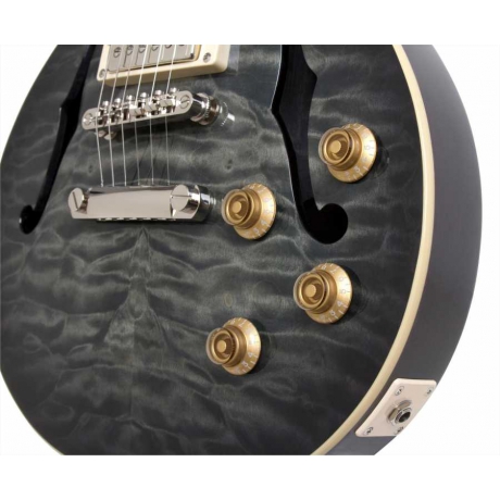 Epiphone Les Paul Standart Florentine Pro Elektro Gitar (Translucent Black)<br>Fotoğraf: 2/4