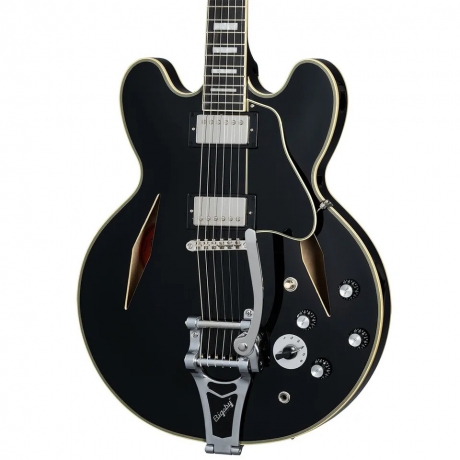 Epiphone Shinichi Ubukata ES-355 Custom Bigsby Semi-hollowbody Elektro Gitar (Ebony)<br>Fotoğraf: 2/4