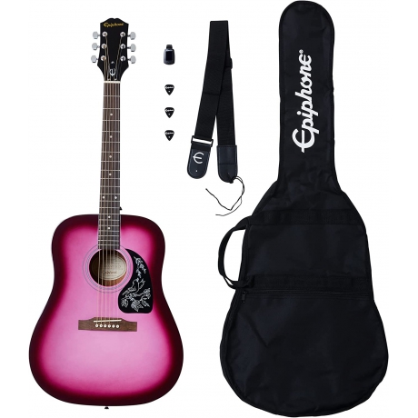 Epiphone Starling Akustik Gitar Başlangıç Paketi (Hot Pink Pearl)<br>Fotoğraf: 1/1
