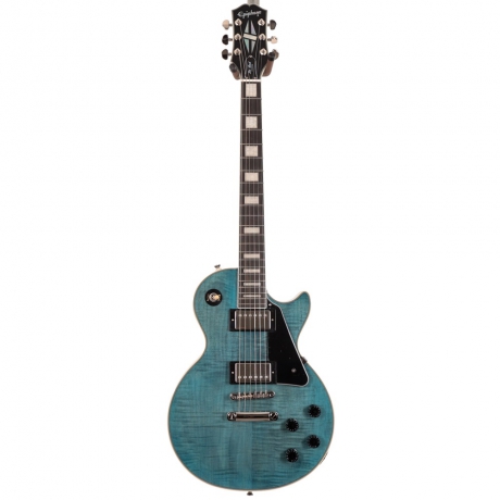 Epiphone Les Paul Custom Figured Elektro Gitar (Transparent Blue)<br>Fotoğraf: 1/3