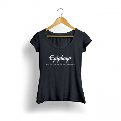 Epiphone Logo Kadın T-Shirt (Siyah)<br>Fotoğraf: 1/1