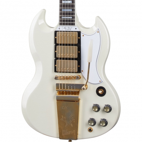 Gibson Custom 1963 Les Paul SG Custom Reissue w/ Maestro Vibrola VOS Elektro Gitar (Classic White)<br>Fotoğraf: 2/3