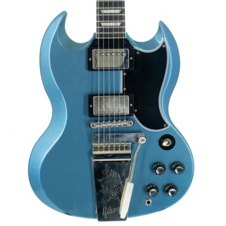 Gibson Custom 1964 SG Standard Reissue w/ Maestro Vibrola Murphy Lab Light Aged Antique Elektro Gitar (Antique Pelham Blue)<br>Fotoğraf: 2/6