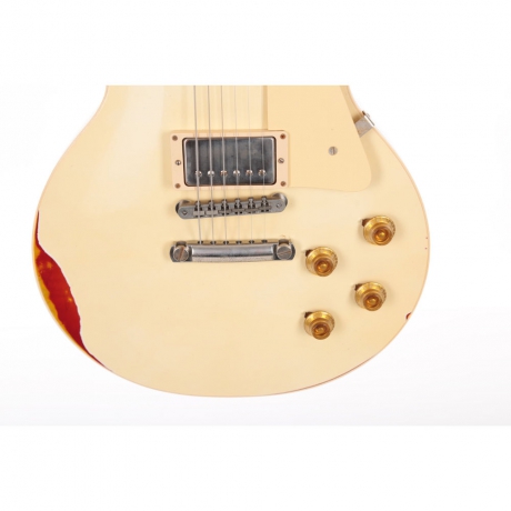 Gibson Custom Shop 2017 Les Paul Elektro Gitar (Classic White over Cherry Sunburst)<br>Fotoğraf: 2/8