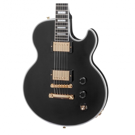 Gibson Les Paul Ronnie Wood L5-S Elektro Gitar (Ebony)<br>Fotoğraf: 3/4