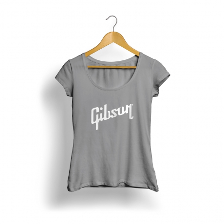 Gibson Logo Kadın T-Shirt (Gri)<br>Fotoğraf: 1/1
