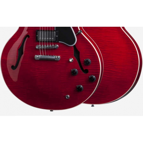 Gibson Memphis ES-335 Figured Elektro Gitar (Cherry)<br>Fotoğraf: 3/10