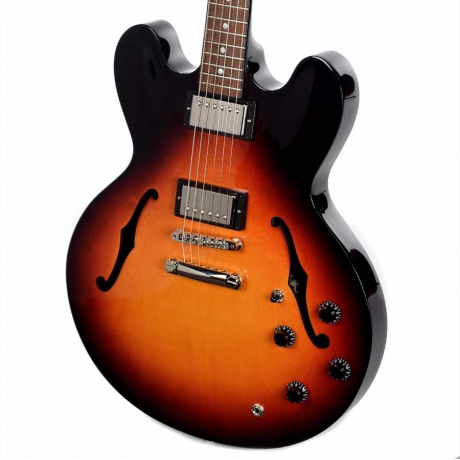 Gibson Memphis ES-335 Studio Elektro Gitar (Ginger Burst)<br>Fotoğraf: 3/4