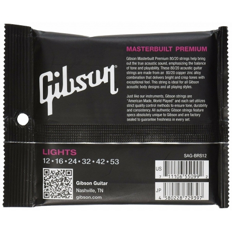 Gibson SAG-BRS13 Masterbuilt Premium 80/20 Akustik Gitar Teli (13-56)<br>Fotoğraf: 2/2