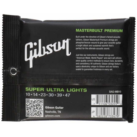 Gibson SAG-MB10 Masterbuilt Premium Phosphor Bronze Akustik Gitar Teli (10-47)<br>Fotoğraf: 2/2