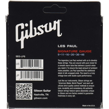 Gibson SEG-LPS Les Pau Elektro Gitar Teli (9-46)<br>Fotoğraf: 2/2