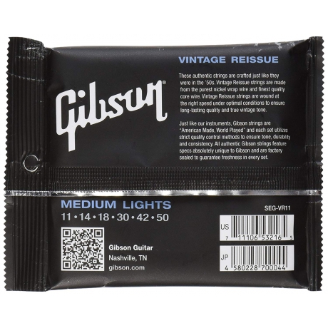 Gibson SEG-VR11 Reissue Elektro Gitar Teli (11-50)<br>Fotoğraf: 2/2
