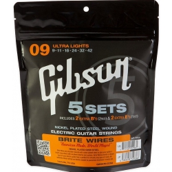 Gibson SVP-700UL Brite Wires 5'li Set Elektro Gitar Teli (9-42)