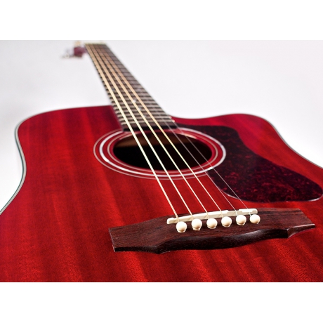 Guild D-120CE CHR Elektro Akustik Gitar (Cherry Red)<br>Fotoğraf: 5/6
