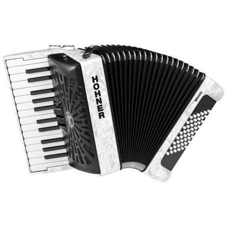 Hohner A16512 Bravo II 48 Akordiyon (White Pearl)<br>Fotoğraf: 1/1