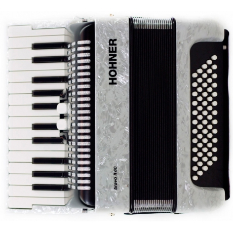 Hohner A16951 Bravo II 60 Akordiyon (Beyaz)<br>Fotoğraf: 2/4