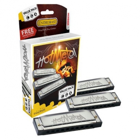 Hohner Hot Metal Mızıka Seti (Do-Sol-La Majör)<br>Fotoğraf: 1/1