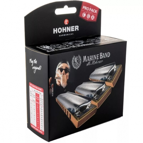Hohner Marine Band 1896 Propack Mızıka (C-G-A Majör)<br>Fotoğraf: 1/5