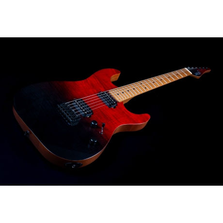 Jet JS-1000 Vulcano HH Elektro Gitar (Flamed Transparent Red)<br>Fotoğraf: 3/7