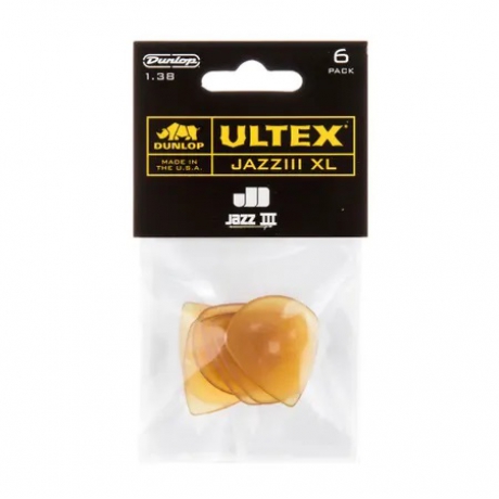 Jim Dunlop 427P1.38XL Ultex Jazz III XL 6'lı Paket Pena (1.38 mm)<br>Fotoğraf: 1/1