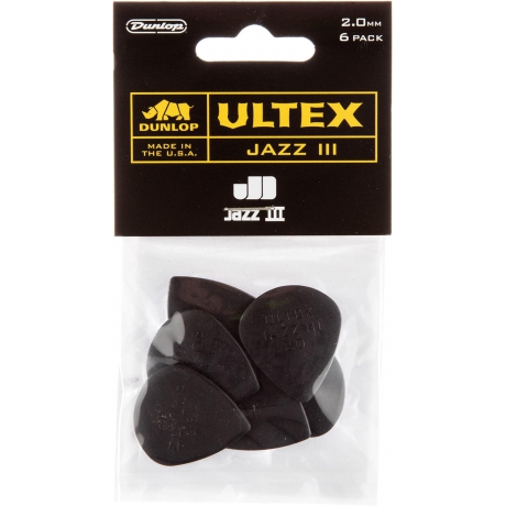 Jim Dunlop 427P2.0 Ultex Jazz III 6'lı Paket Pena (2.00 mm)<br>Fotoğraf: 1/1
