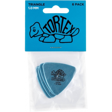 Jim Dunlop 431P1.0 Tortex Triangle Blue 6'lı Paket Pena (1.00 mm)<br>Fotoğraf: 1/3