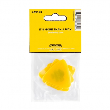 Jim Dunlop 431P.73 Tortex Triangle Yellow 6'lı Paket Pena (0.73 mm)<br>Fotoğraf: 3/3