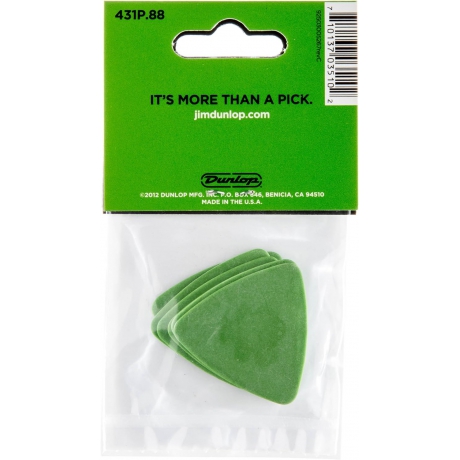 Jim Dunlop 431P.88 Tortex Triangle Green 6'lı Paket Pena (0.88 mm)<br>Fotoğraf: 3/3