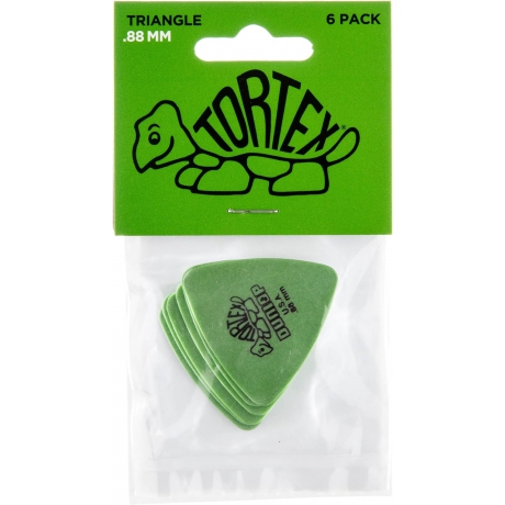 Jim Dunlop 431P.88 Tortex Triangle Green 6'lı Paket Pena (0.88 mm)<br>Fotoğraf: 1/3
