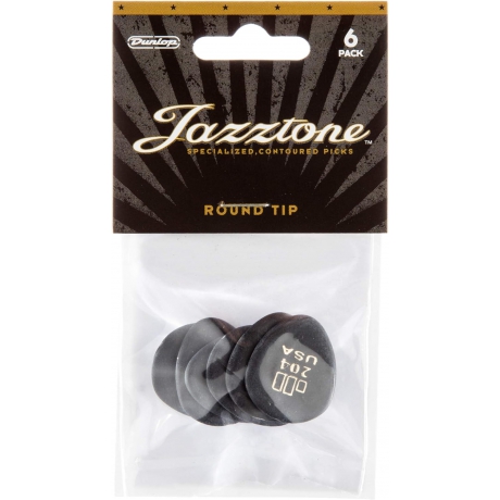Jim Dunlop 477P204 JD Jazztones Round Tip 6'lı Paket Pena (Siyah)<br>Fotoğraf: 2/2
