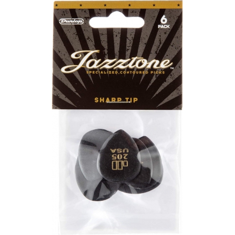 Jim Dunlop 477P205 JD Jazztones Round Tip 6'lı Paket Pena (Siyah)<br>Fotoğraf: 2/2