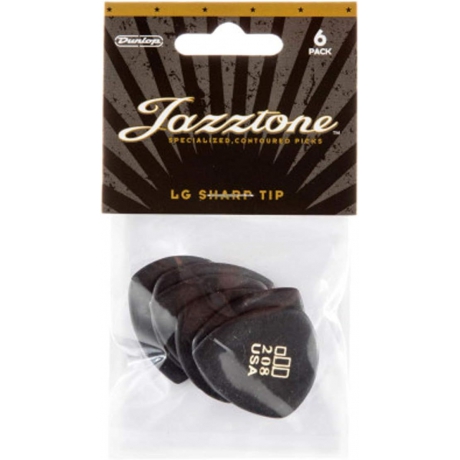 Jim Dunlop 477P208 JD Jazztone 208 Point-Tip 6'lı Paket Pena (Large)<br>Fotoğraf: 2/2