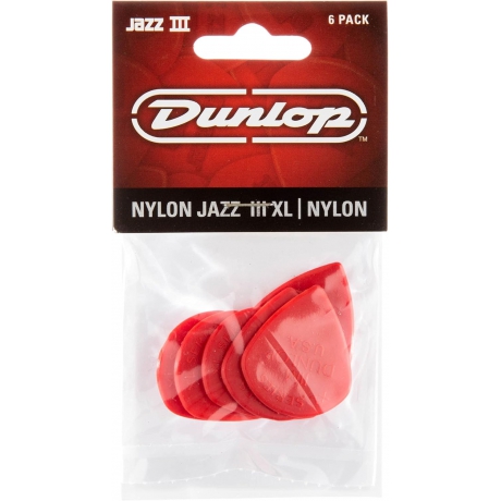 Jim Dunlop 47PXLN Nylon Jazz III XL 6'lı Paket Pena (Kırmızı)<br>Fotoğraf: 2/2