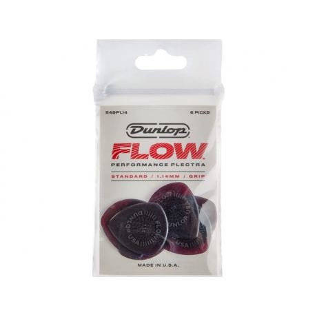 Jim Dunlop 549P1.14 Flow Standard Grip 6'lı Paket Pena (1.14 mm)<br>Fotoğraf: 1/3