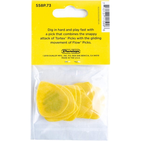 Jim Dunlop 558P.73 Tortex Flow 12li Pena (0.73 mm)<br>Fotoğraf: 4/4