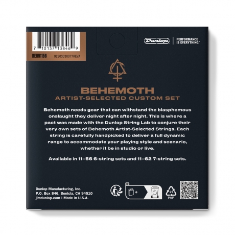 Jim Dunlop BEHN1156 Behemoth Eg-nkl Elektro Gitar Teli (11/56)<br>Fotoğraf: 2/2