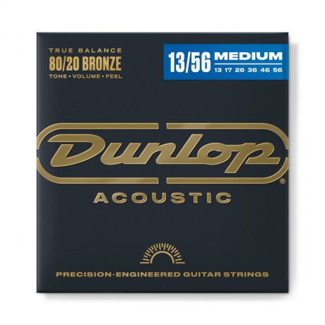 Jim Dunlop DAB1356 Medium 80/20 Bronze Akustik Gitar Teli (13-56)<br>Fotoğraf: 1/2