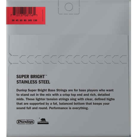 Jim Dunlop DBSBS30130 Super Bright Medium 6 Telli Bas Gitar Teli (30-130)<br>Fotoğraf: 2/2