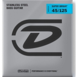 Jim Dunlop DBSBS45125 Super Bright Stainless Steel 5 Telli Bas Gitar Teli (45...