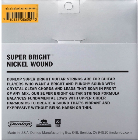 Jim Dunlop DESBN0965 Super Bright Light 8 Telli Elektro Gitar Teli (09-65)<br>Fotoğraf: 2/2