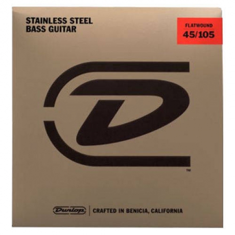 Jim Dunlop Flat Wound 4 Telli Bas Gitar Teli (45-105)<br>Fotoğraf: 1/2