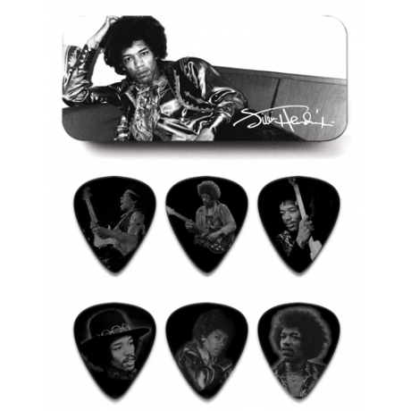 Jim Dunlop Jimi Hendrix Silver Portrait 6lı Pena Seti (Heavy)<br>Fotoğraf: 1/1