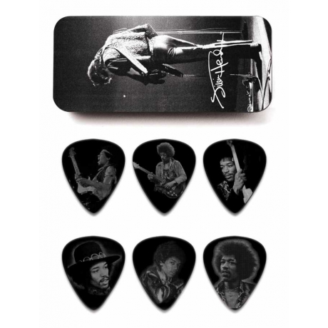 Jim Dunlop Jimi Hendrix Silver Portrait 6lı Pena Seti (Medium)<br>Fotoğraf: 1/1