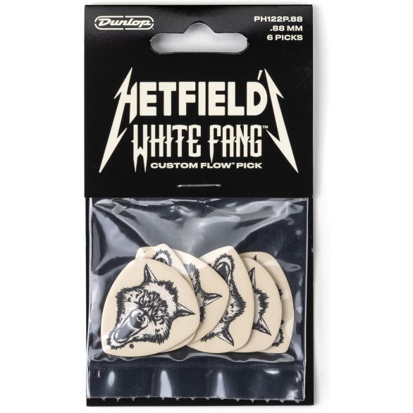 Jim Dunlop PH122P088 White Fang 6'lı Paket Pena (0.88 mm), Fotoğraf: 1/4