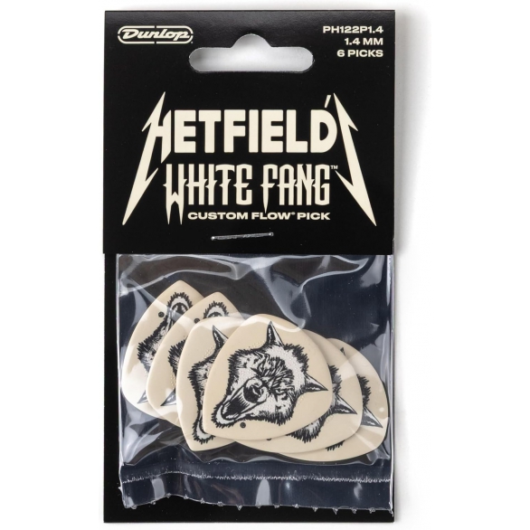 Jim Dunlop PH122P140 White Fang 6'lı Paket Pena (1.40 mm), Fotoğraf: 1/4