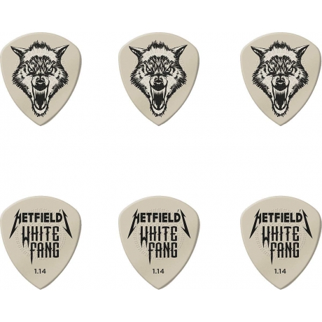 Jim Dunlop PH122T114 Hetfield's White Fang Custom Flow 6'lı Kutu Pena (1.14 mm)<br>Fotoğraf: 2/3