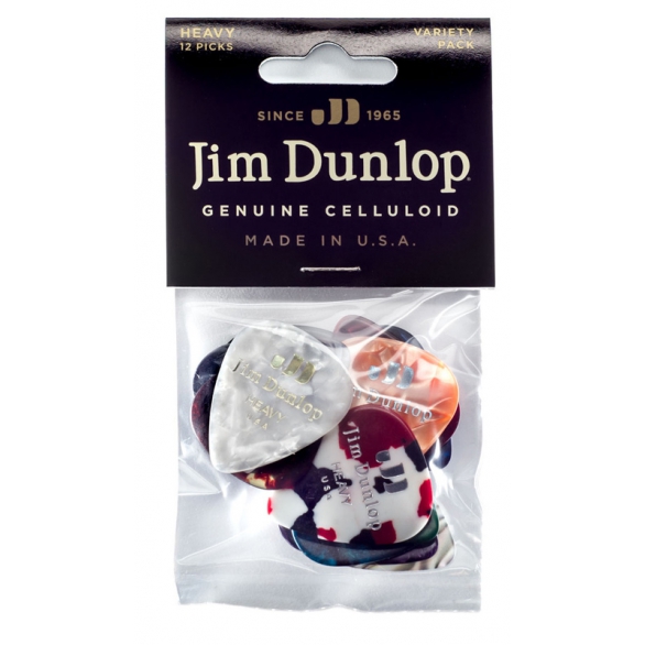 Jim Dunlop PVP107 Celluloid Heavy Pick Variety 12'li Paket Pena, Fotoğraf: 1/2