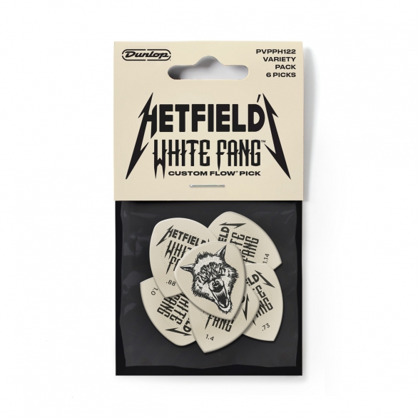 Jim Dunlop PVPPH122 Hetfield's White Fang Custom 6'lı Paket Pena, Fotoğraf: 1/3